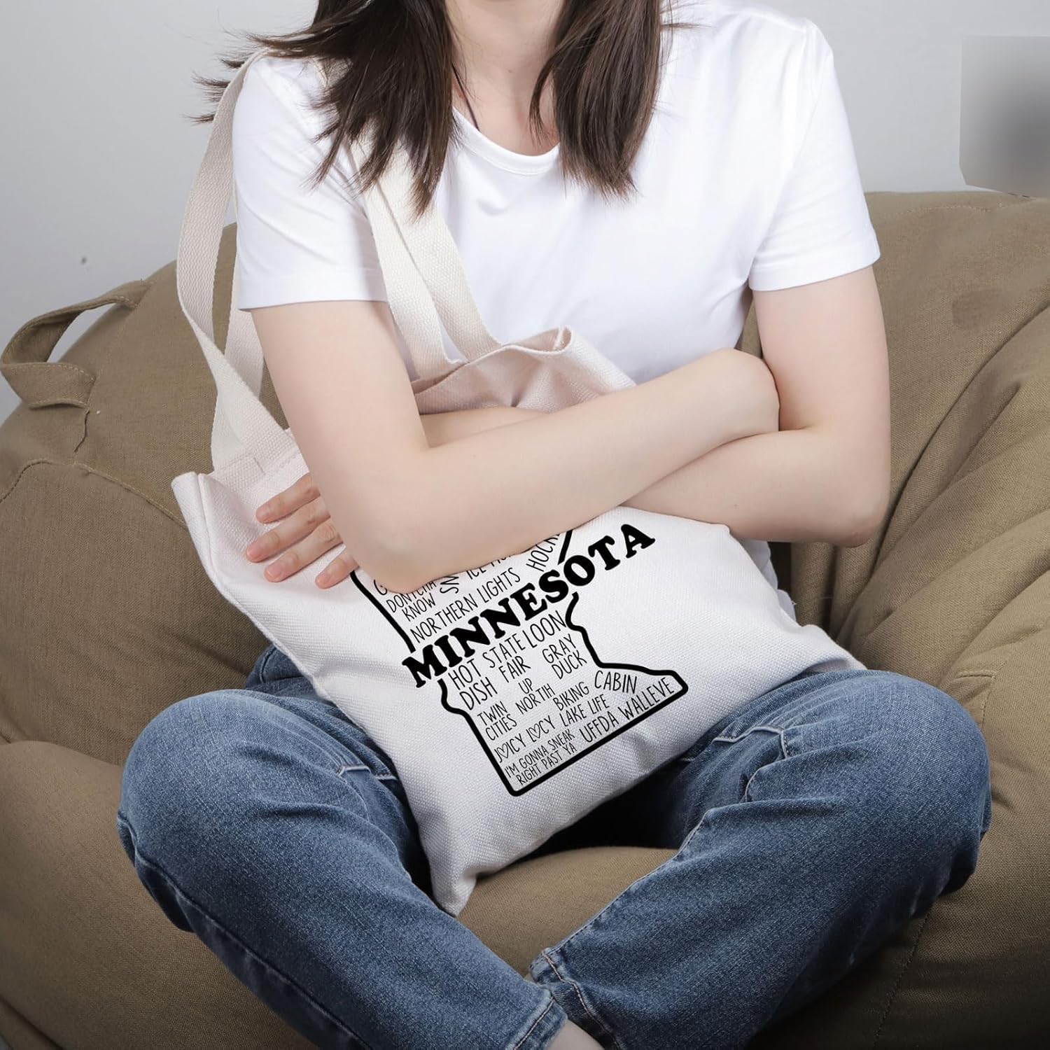 PWHAOO Minnesota Gift Minnesota State Lover Tote Bag Minnesota Tourist Travel Bag Minnesota Souvenir Handbag - Image 7