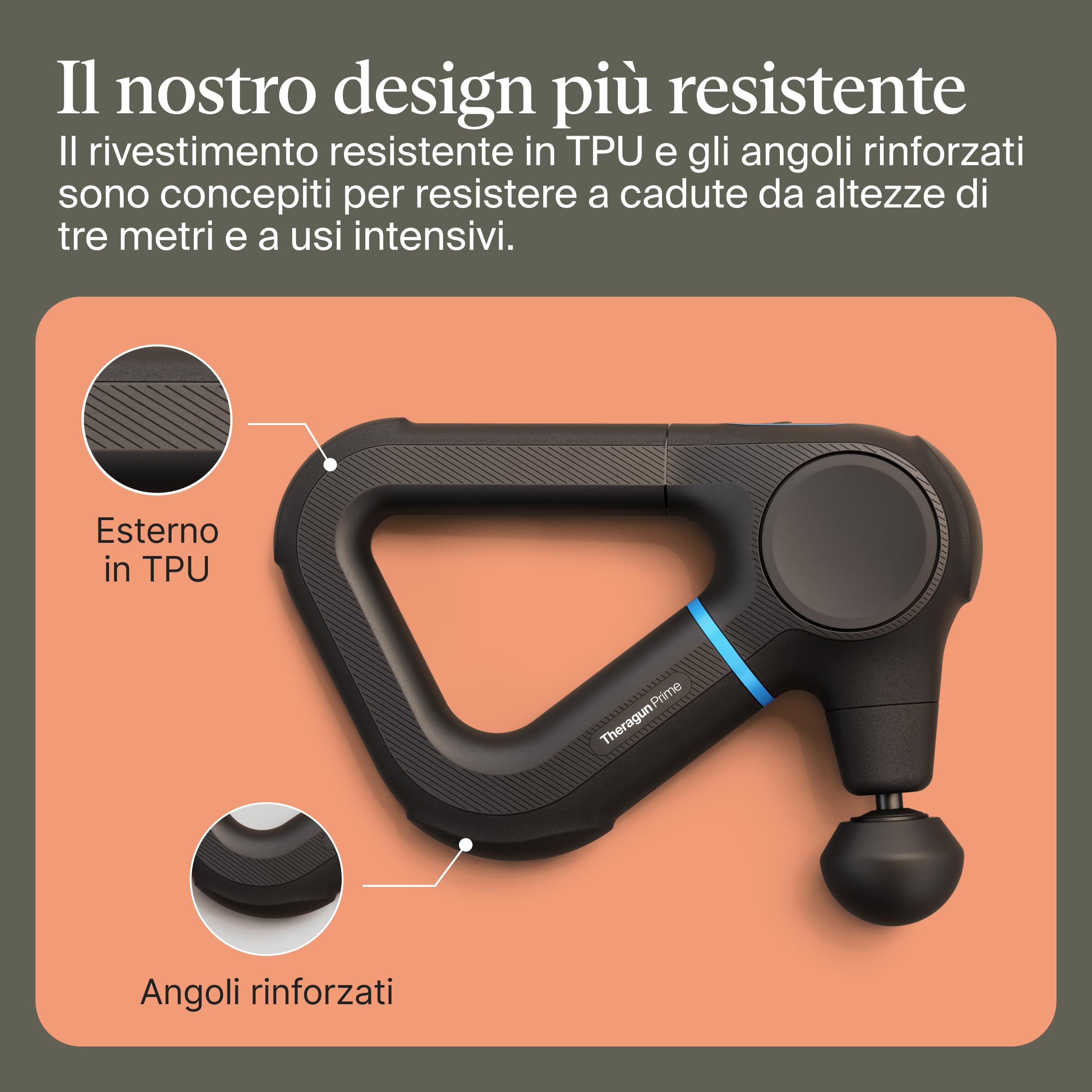 Theragun Prime (6ª Generazione) di Therabody - Pistola da Massaggio Profonda e Potente in un Design Robusto e Durevole per un Recupero Affidabile