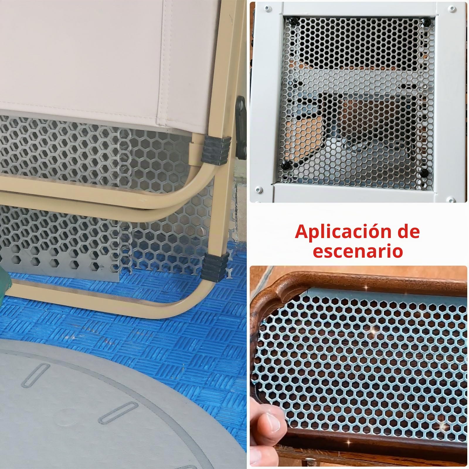COYOUCO Chapa Perforada Acero Inoxidable 304 Hexagonal | Malla Metálica Decorativa | Panel para Rejilla Ventilación, Filtro, Muebles, Bricolaje & Exterior,Thick 1mm,50x50cm Dia 10mm