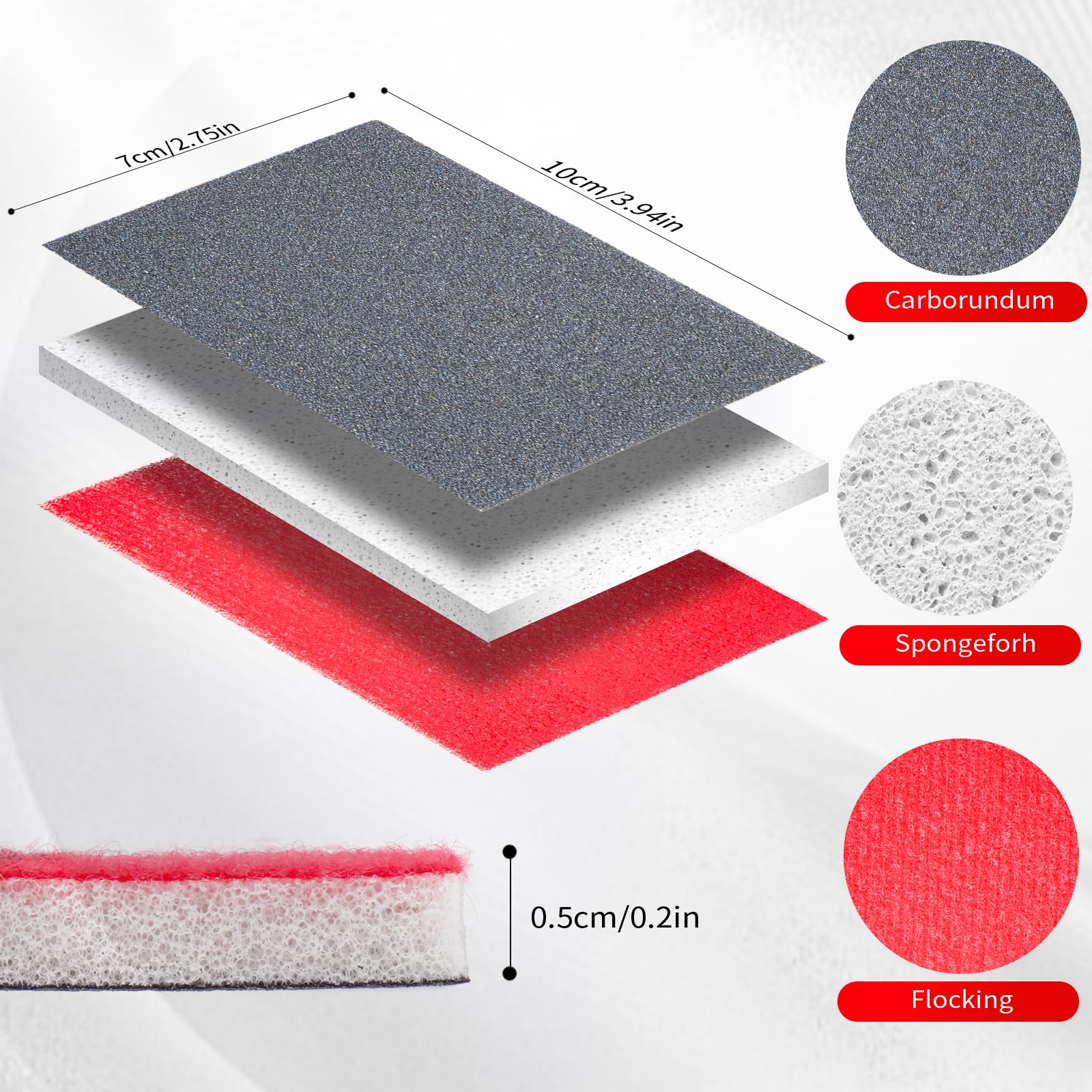 24 Pezzi Spugna Abrasive, 80-3000 Grana Carta Abrasivi Lavabili e Riutilizzabili, Carta Vetrata per Legno, Muro, Metallo, Carrozzeria, Plastica