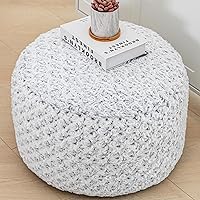 Vista 11 de Asuprui Puf otomano para el suelo, reposapiés otomano, sin relleno, 20 x 20 x 12 pulgadas, asiento redondo, puf, silla plegable, almacenamiento
