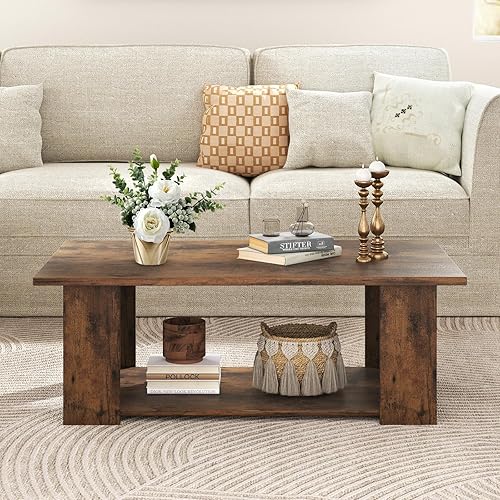 Miniatura 18 de GOFLAME Mesa auxiliar con almacenamiento, mesa central auxiliar moderna para sofá para espacios pequeños, soporte de TV decorativo para sala de