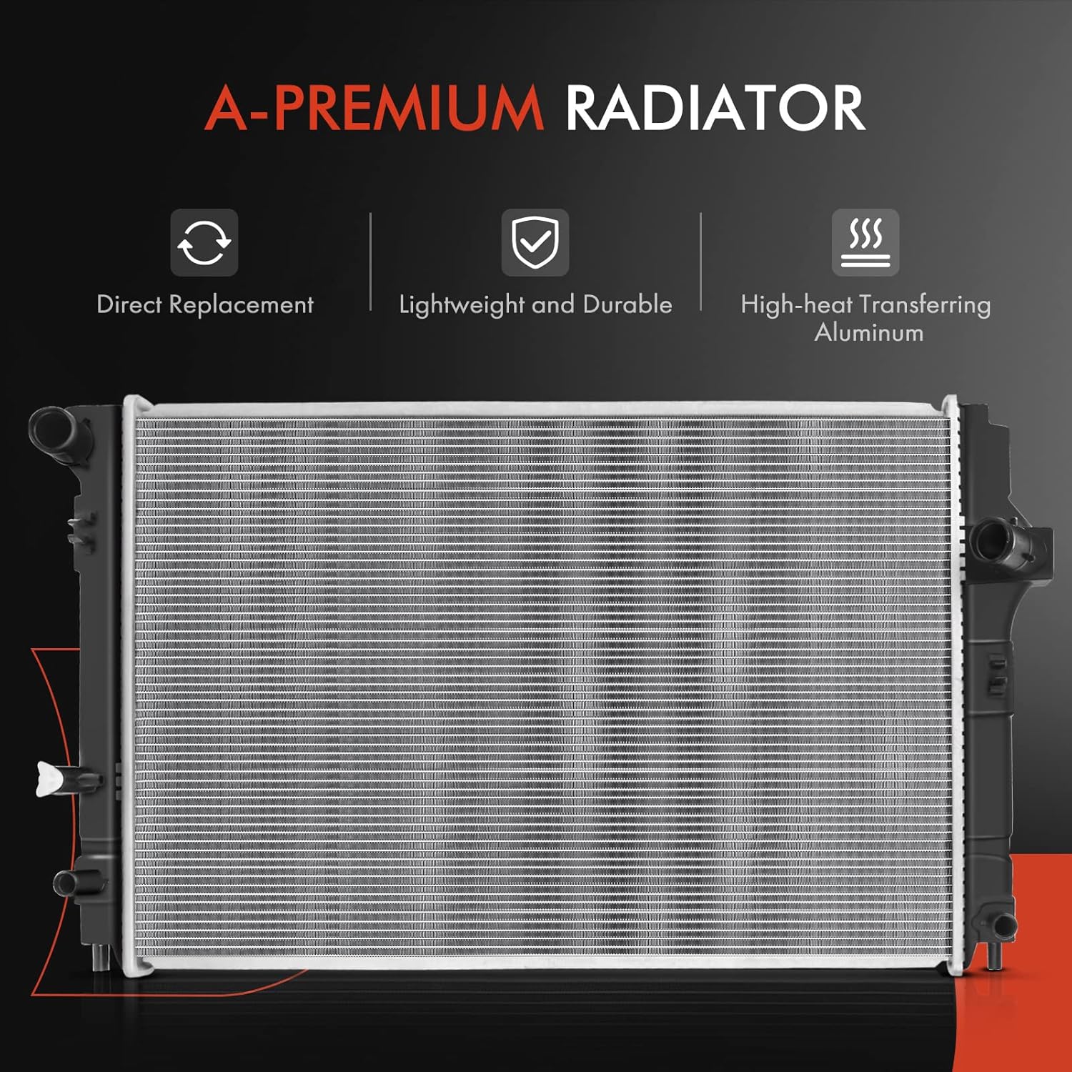 A-Premium Engine Coolant Radiator Assembly Compatible with Toyota Prius C 2012 2013 2014 2015 2016 2017 2018 2019 L4 1.5L Manual Transmission