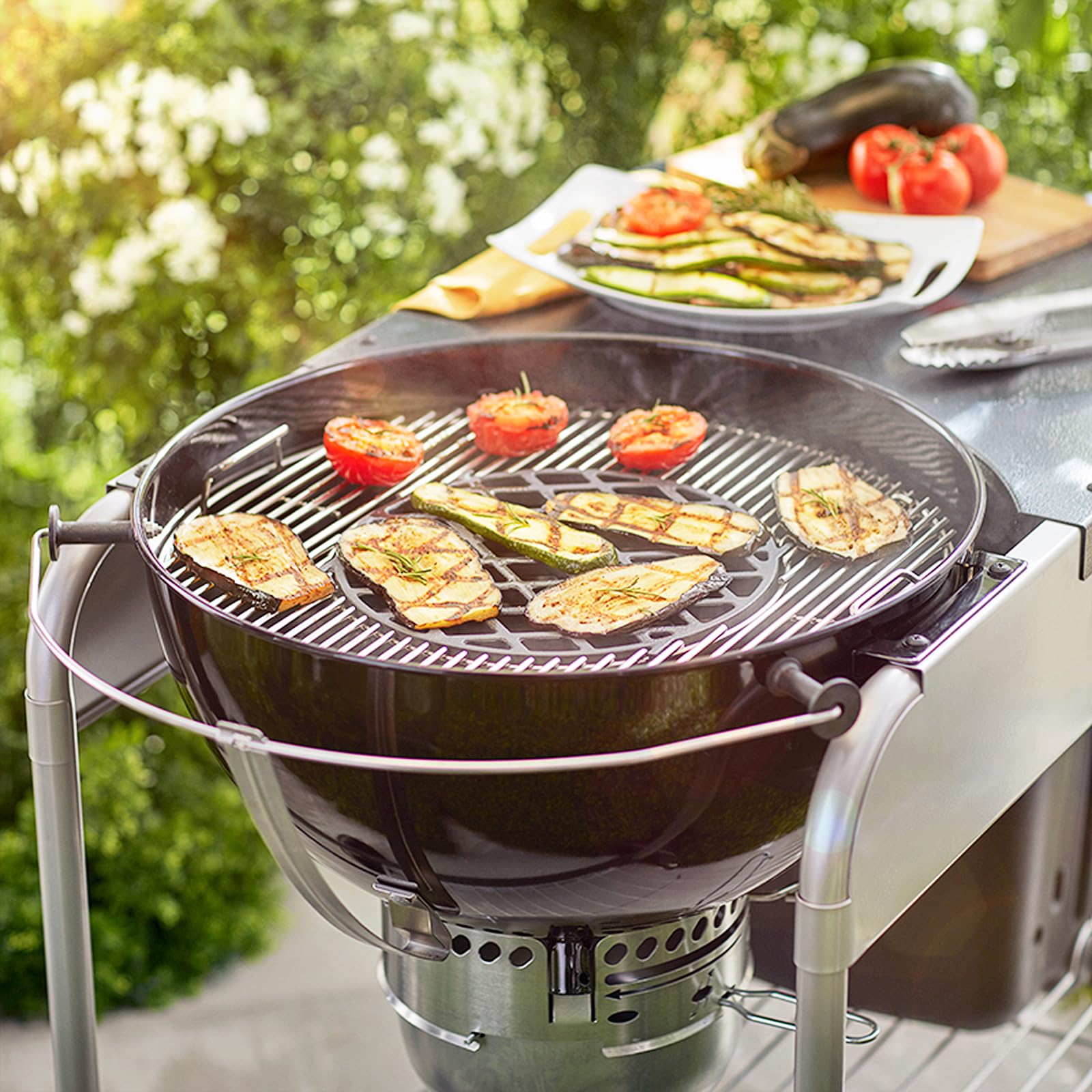 8835 54,6CM Rund Grillrost für Weber 57CM Holzkohlegrills,Abnehmbarer Grillrost Ersatz für Weber Kohlegrills One-Touch, Performer, Bar-B-Kettle, Master-Touch,Grillrost Rund mit Smokey Mountain Cooker