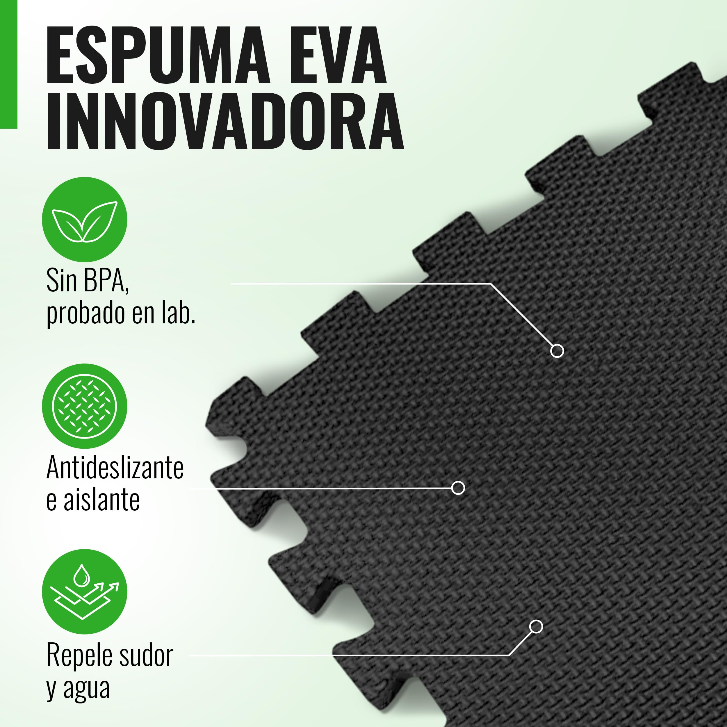 AthleticPro Esterilla protectora para el suelo con [30 x 30 cm] o [60 x 60 cm] extra gruesas [20% más protección] – Esterillas protectoras antideslizantes para gimnasio