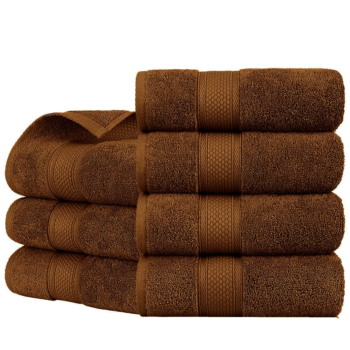 NAUSHA HOME - Premium Large Hand Towels Bale Set - Pack of 4 & 6 Pieces - 100% Soft Cotton Towels, Highly Absorbent Extra Large Gym Towels (50 x 80 cm), Hotel & Spa Quality Thick Towels (Chocolate, 4) - Image 2