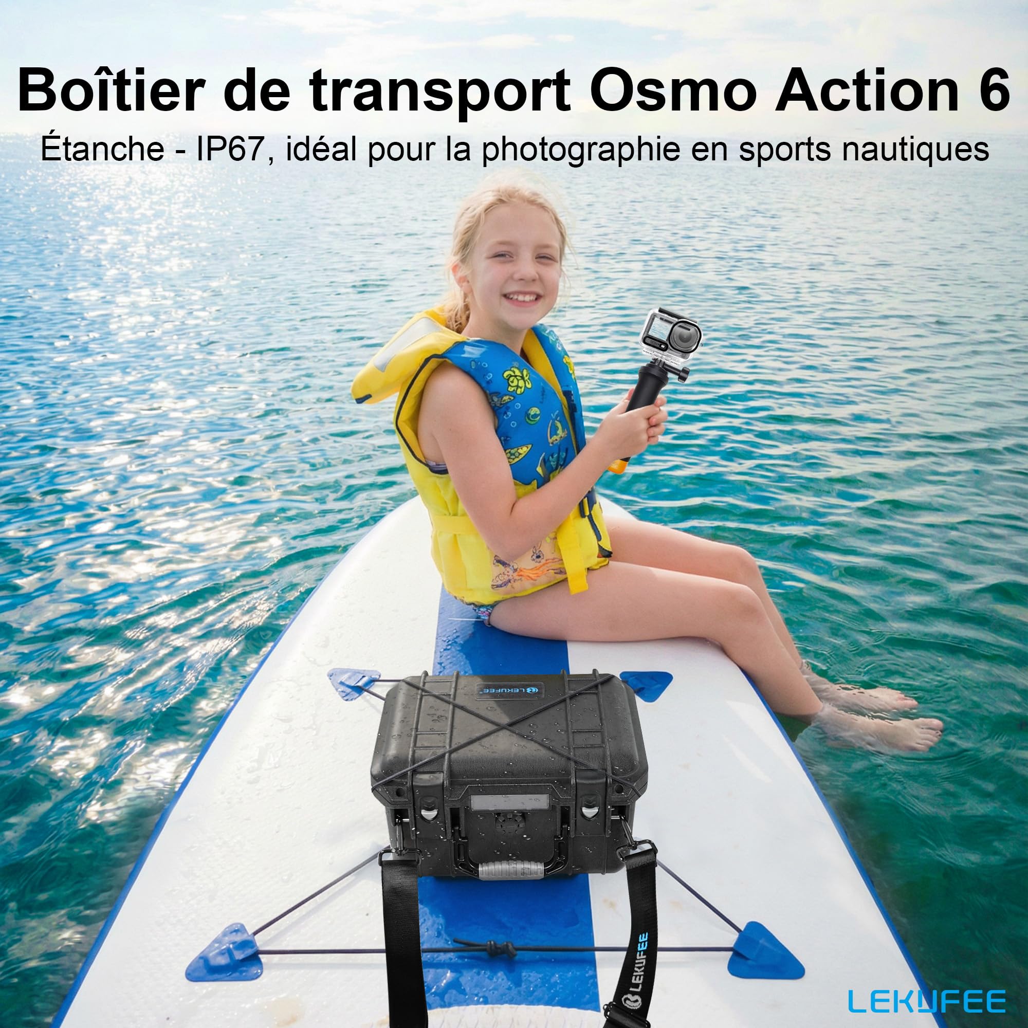 LEKUFEE Étui Rigide Étanche pour DJI Osmo Action 6/5 Pro/4/3 Caméra