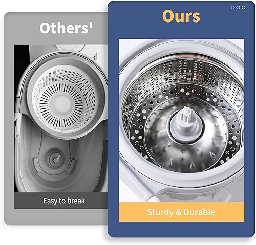 Miniatura 3 de BOOMJOY Trapeador giratorio y cubo con juego de escurridor, fregona fácil de escurrir para limpieza de suelos con 6 recambios de microfibra, sistema