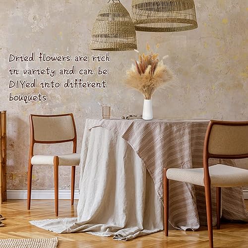 Miniatura 4 de 110 Pampas Grass with Vase Included - Evdekoru Dried Pompous Grass Decor Tall 17.5",Fluffy Dried Flowers Bouquet for Flower Arrangements Wedding