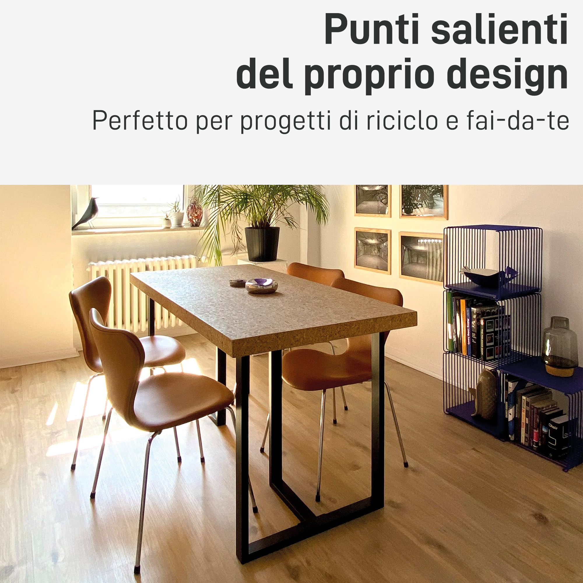 Natural Goods Berlin 2X Gambe per Tavolo FORMA T | Struttura Robusta per Panca in Metallo | Gambe per Mobili Stabili | Piedi per Tavolino e Panca | Piedi per Tavolo Nero | Gamba 35x42 cm
