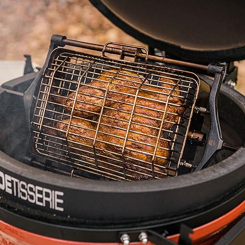Miniatura 6 de Kamado Joe JoeTisserie - Kit de accesorios de cesta con una cesta plana, cesta de vaso y varilla de conexión rápida para parrilla y ahumadores