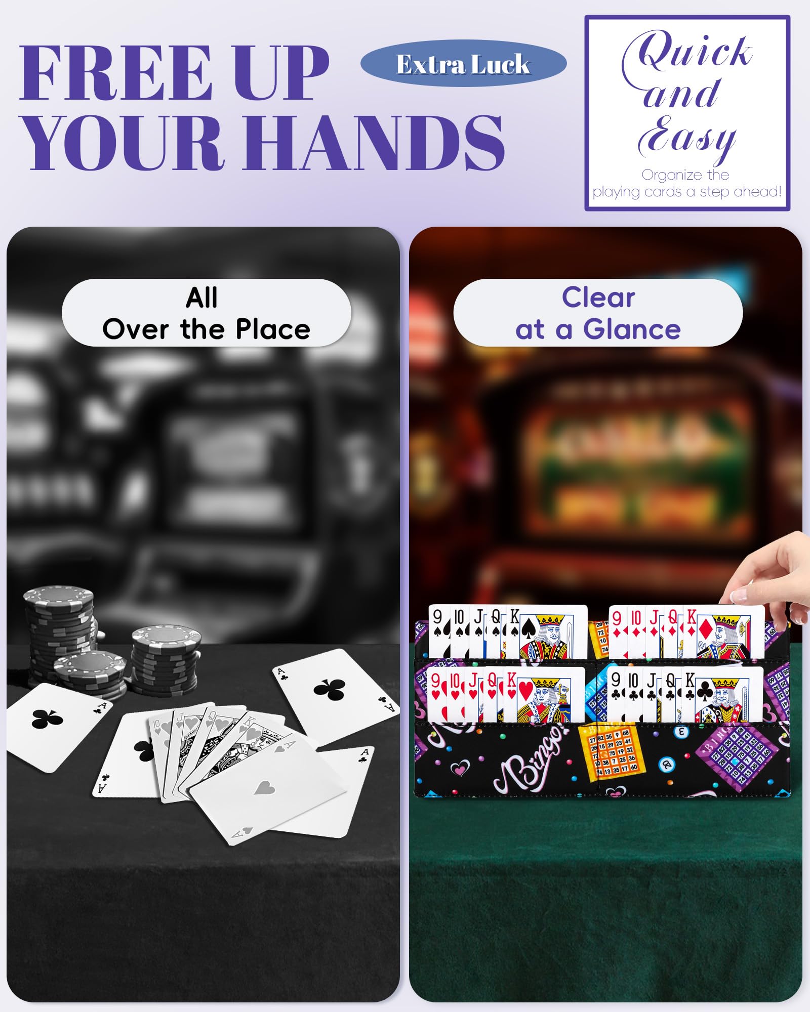 Soporte para cartas de juego para pestañas de bingo, portatarjetas para tarjetas de puente de póquer, soporte de tarjetas de bingo para fichas de juego, accesorios de juego de casino, premios para