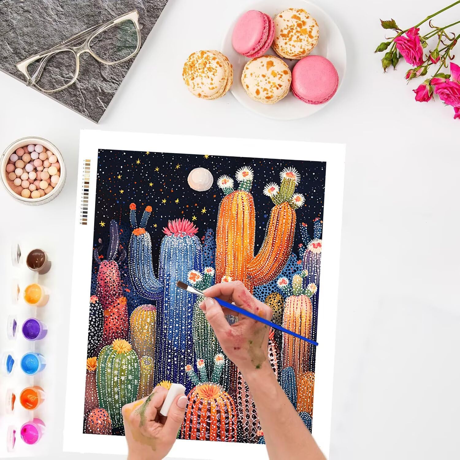 WEISHIWE Dipingere con i Numeri Adulti Cactus, 60x80cm s-978