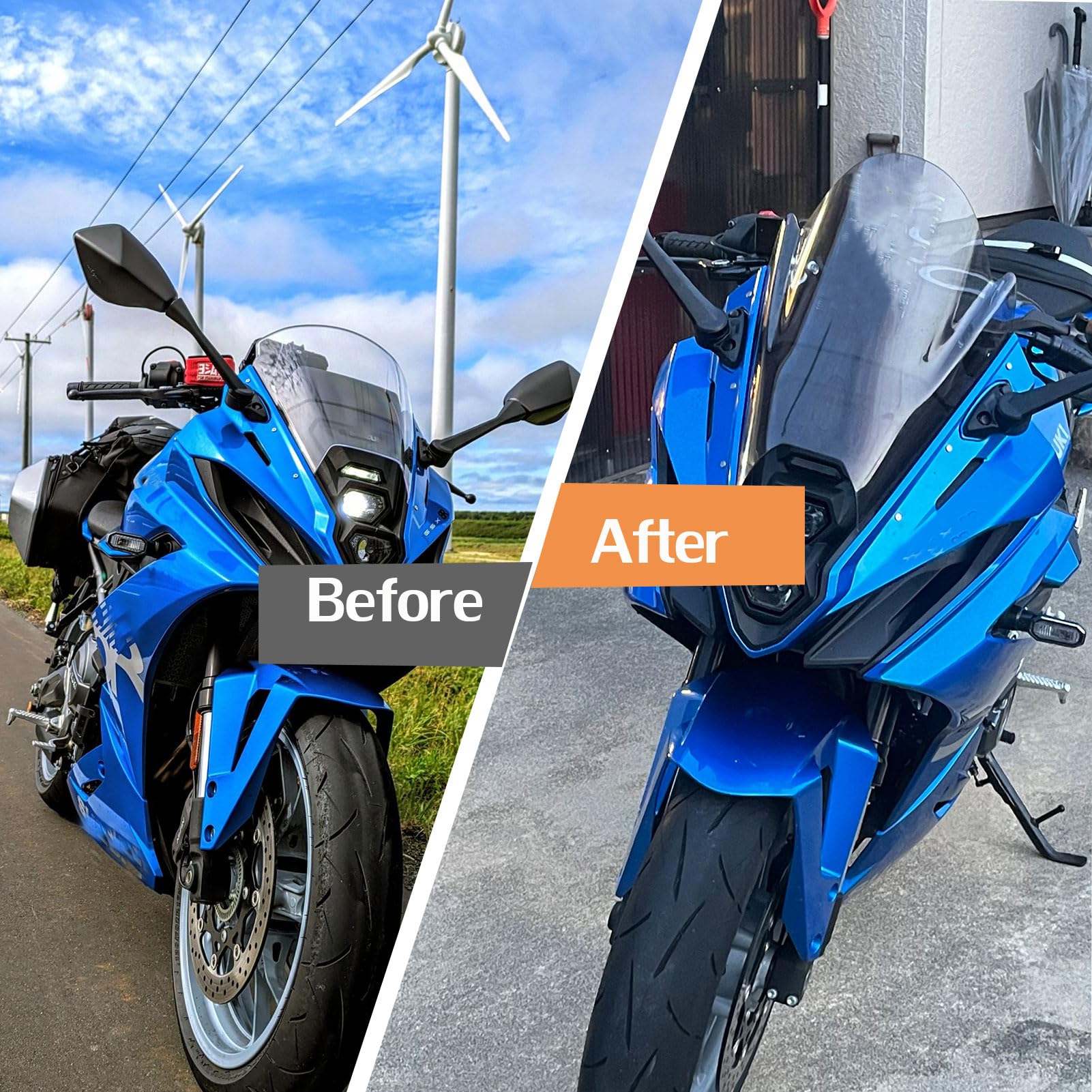 Parabrezza Per Moto Compatibile Con GSX 8R GSX-8R 2024-2025, Carenatura Anteriore, Deflettore Antivento, Visiera In Policarbonato (Fumo Nero)