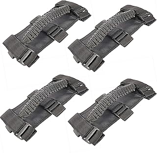 Toolly 4 x Roll Bar Grab Handles Grip Handle compatible for Jeep Wrangler YJ TJ JK JL & Gladiator JT 1955-2020, Interior Accessories