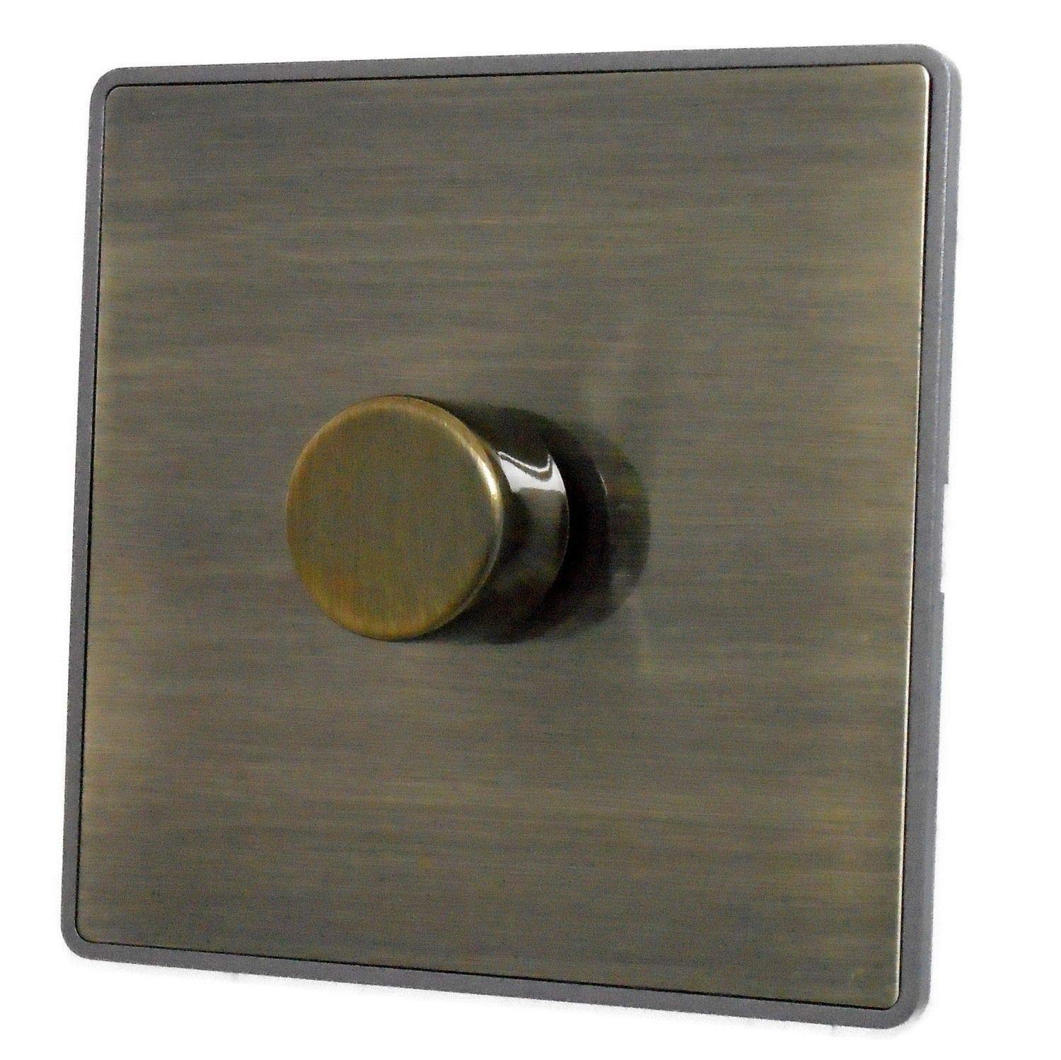 G&H Brassware Antique Brass Screwless Led Dimmer Switch (1 Gang/400W) - Lab511