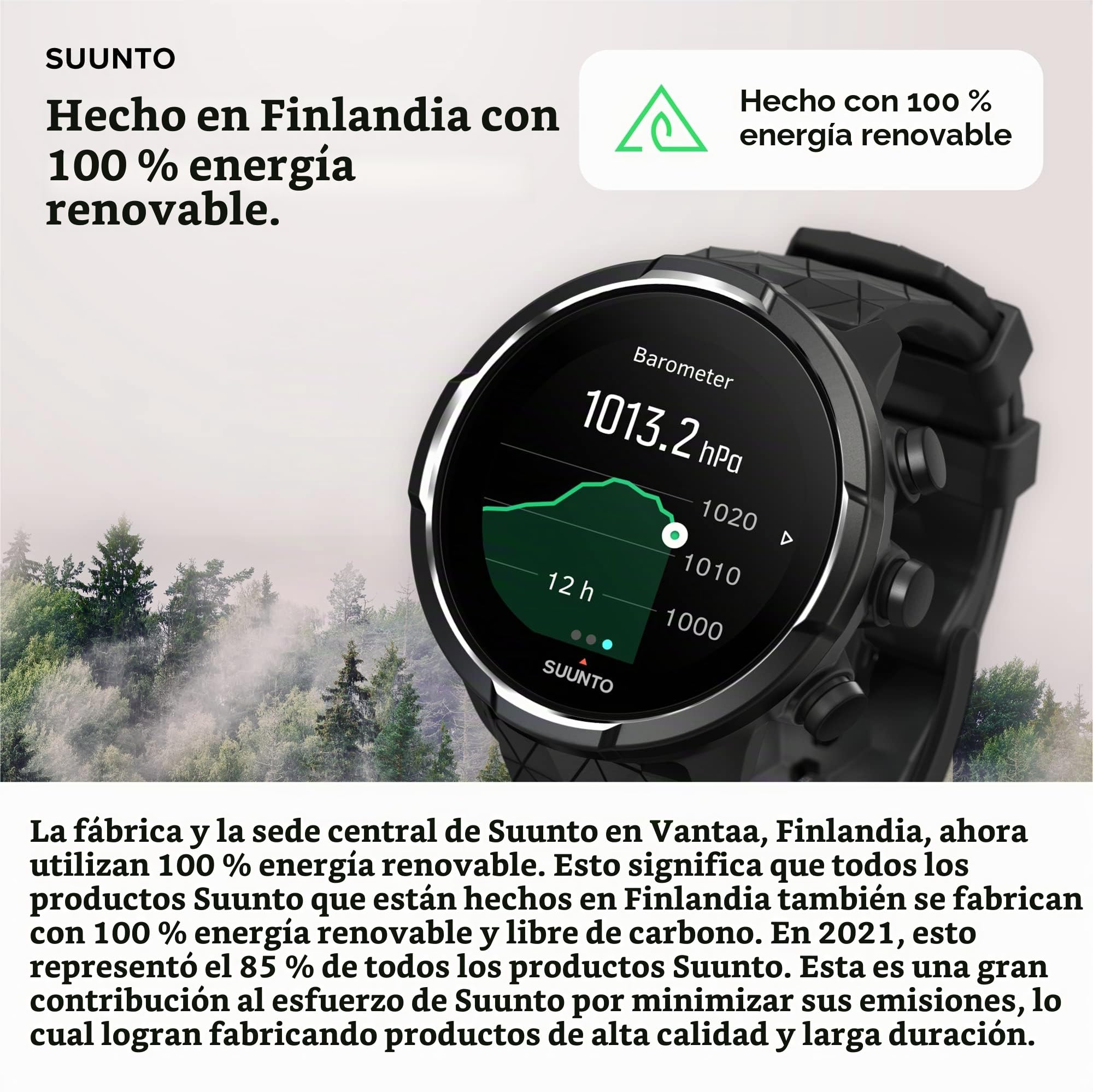 Suunto 9 Baro Reloj deportivo GPS con batería de larga duración y medición del ritmo cardiaco en la muñeca