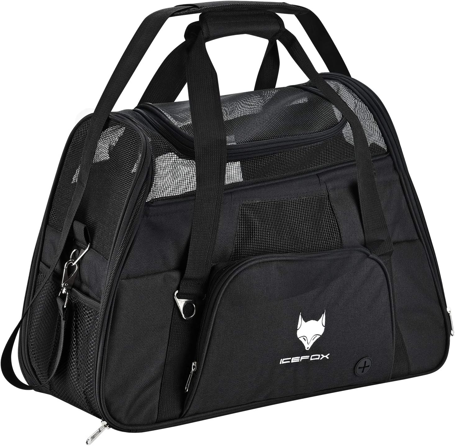 icefox Pet Travel Carrier Bag, Airline Approved Soft-Sided Pet Travel Carrier for Dogs and Cats, Folding Portable Pet Carrier with…