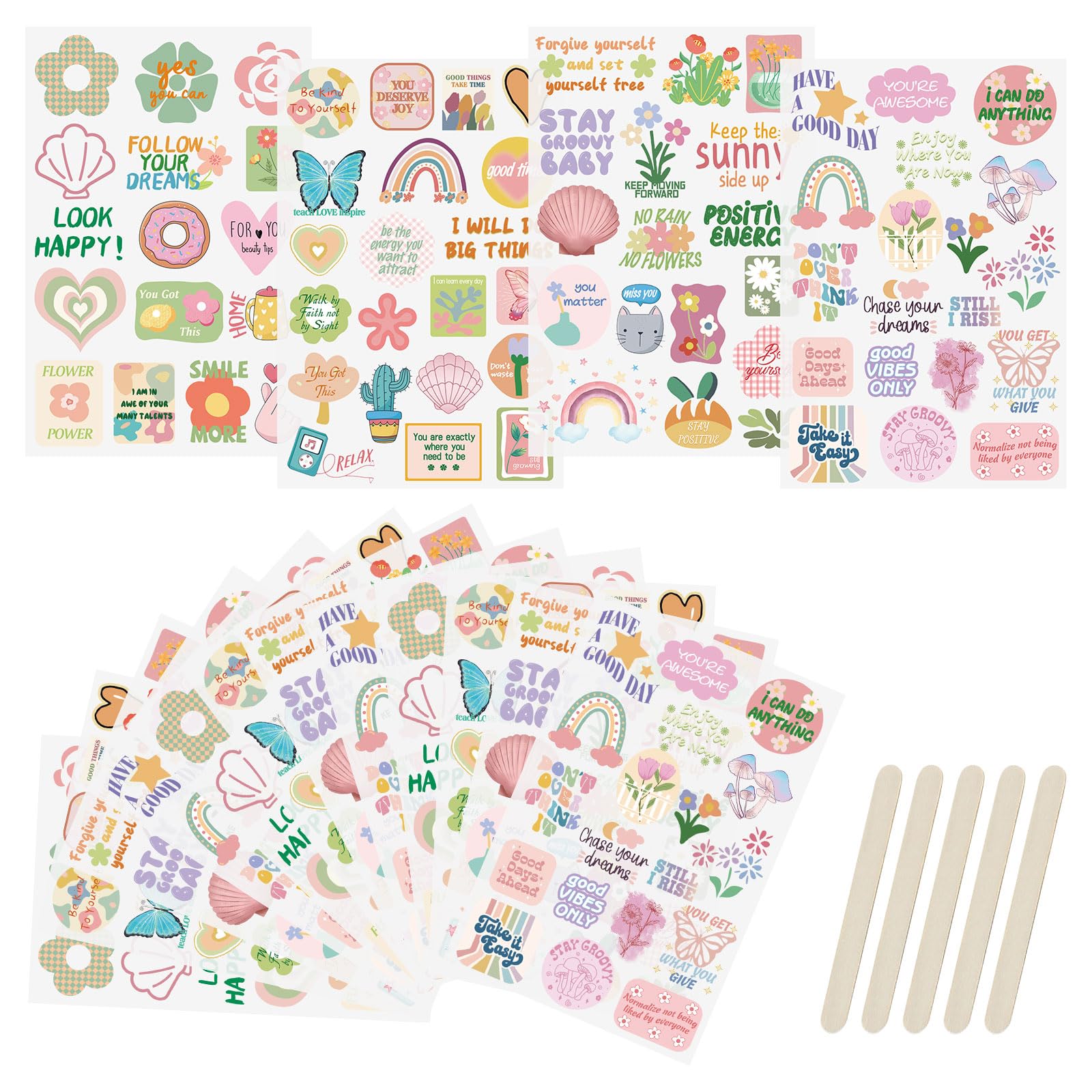 WANDIC Meerjungfrau Transfer Aufkleber - 3 Bögen 15x30cm Für DIY Deko