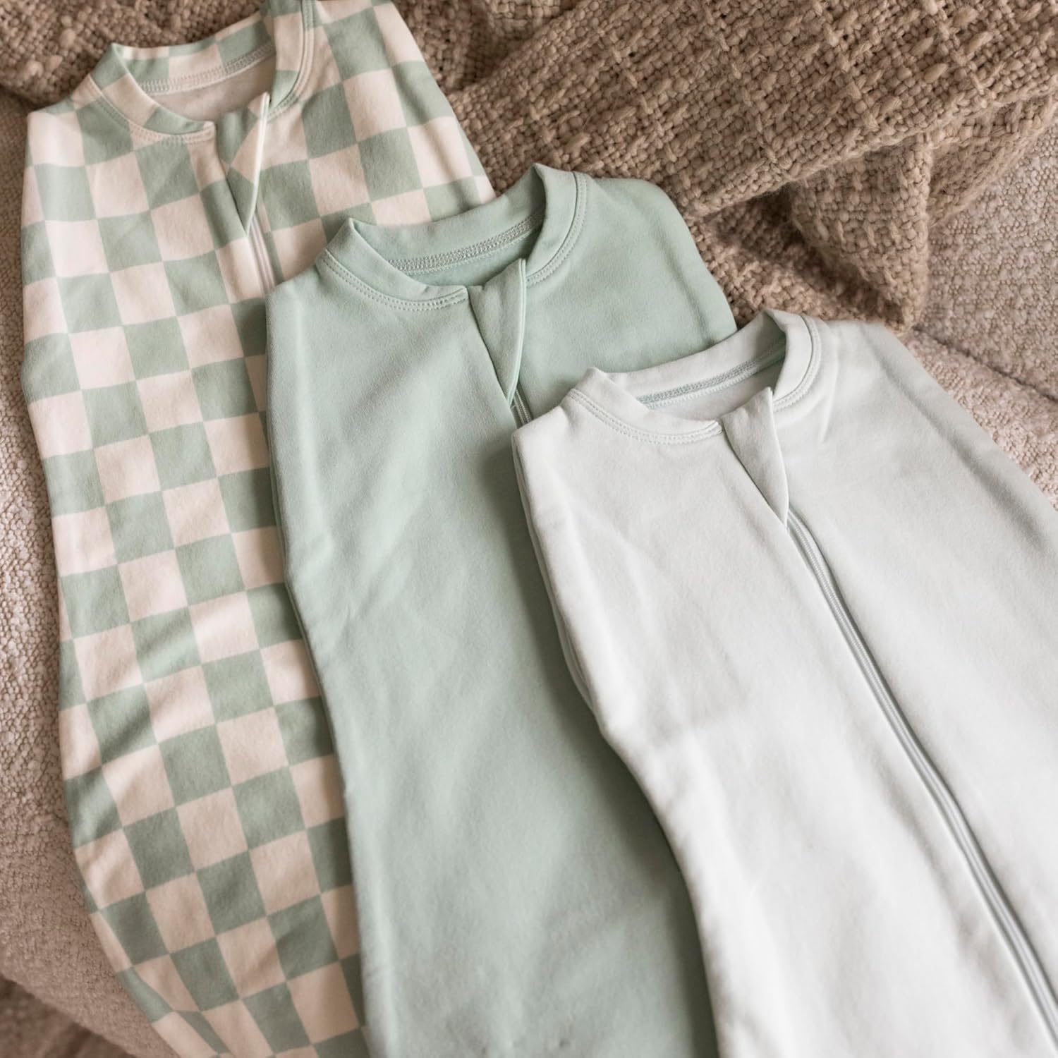 Tiny Twinkle Baby Sleep Sack 0-3 Months 1.0 TOG, Cotton & Elastane Wearable Blanket, Swaddle Transition Micro-Fleece, Machine Washable (Ice Blue) - Image 7