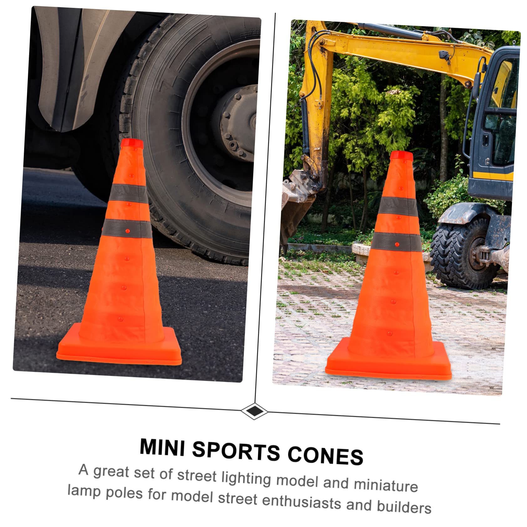 Cône de Signalisation Rétractable PP Orange 45cm, Lot de 2 | Réfléchissant, Pliable et Réutilisable, pour Parking et Panne, Noir, Usage Routier