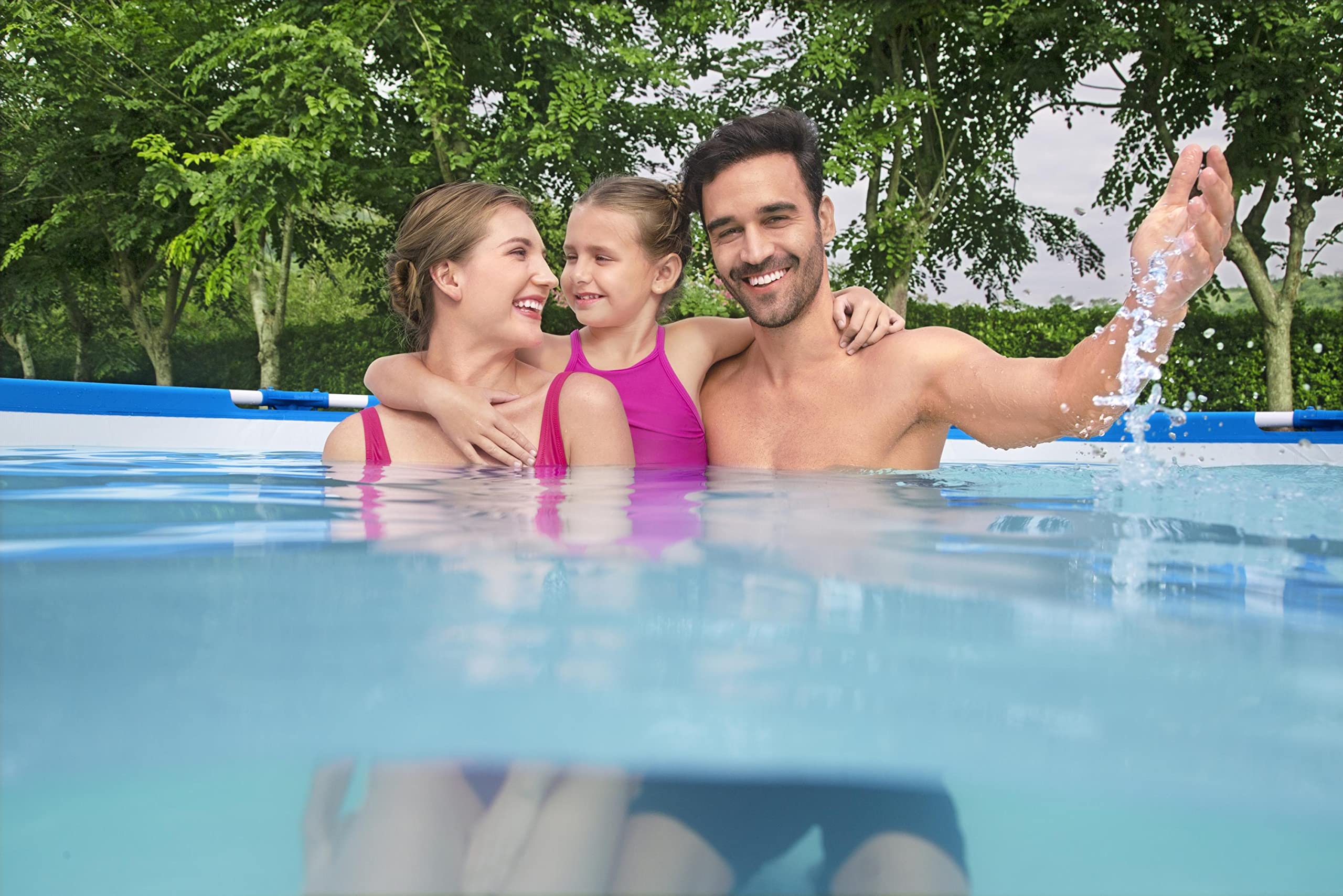 Bestway Steel Pro Frame Pool-Set Ø 396 x 84 cm mit Filterpumpe, blau, rund