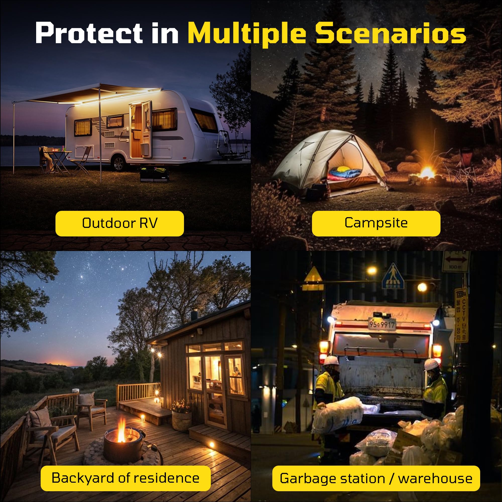 Paquete de 2 alarmas de viaje, alarma de viaje perimetral, dispositivo de alarma de alambre de viaje de camping de calibre 12, sistema de alerta temprana para seguridad de camping y al aire