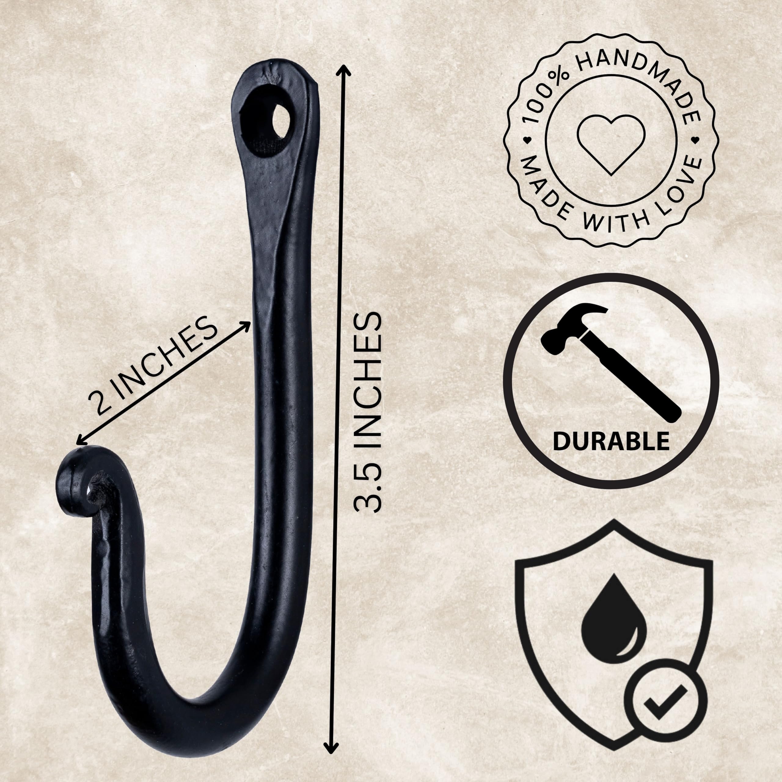 TEHAUX Ganci Decorativi in ??Ferro Battuto a Parete di Base per Cucina E Bagno Ganci Decorativi Antichi Rustici per Appendere Accappatoi Cappotti Borse E Vestiti