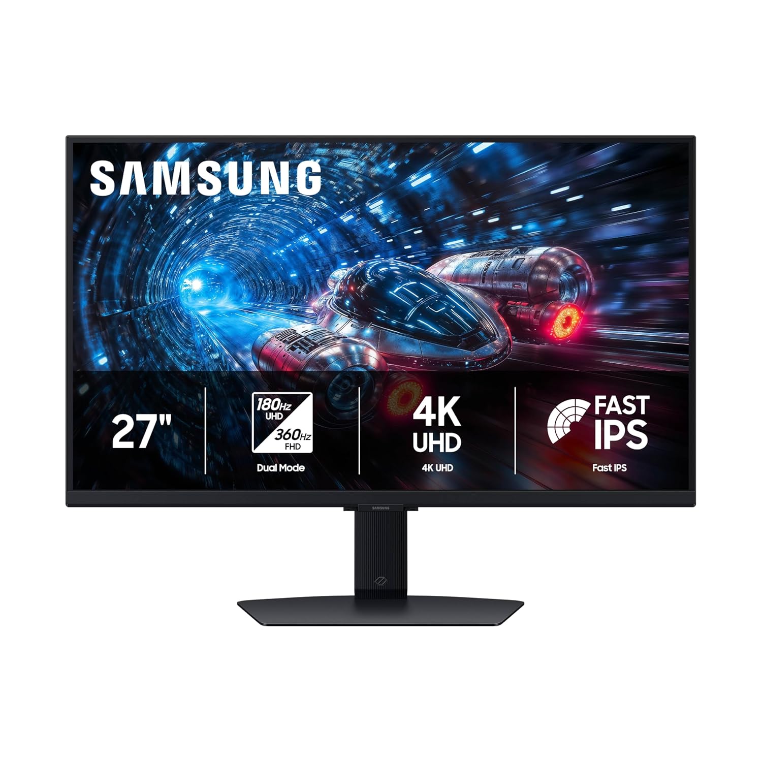 Samsung 27” Odyssey G7 G70F FHD Resolution Gaming Monitor, Fast IPS Dual Mode, 4K 180Hz Refresh Rate, NVIDIA G-Sync Compatible, AMD FreeSync™ Premium, Ergonomic Stand, LS27FG706ENXZA Samsung 27” Odyssey G7 G70F FHD Resolution Gaming Monitor, Fast IPS Dual Mode, 4K 180Hz Refresh Rate, NVIDIA G-Sync Compatible, AMD FreeSync™ Premium, Ergonomic Stand, LS27FG706ENXZA