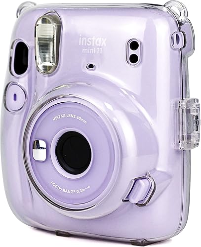 Miniatura 3 de EpicGadget Funda para Fujifilm Instax Mini 11 - Funda protectora de PVC duro transparente y portátil para cámara con correa de hombro ajustable
