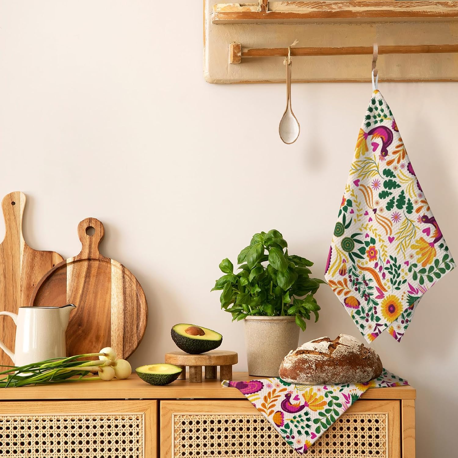 Mexico Cinco De Mayo Farmhouse Waffle Kitchen Towels Set of 2 image 2