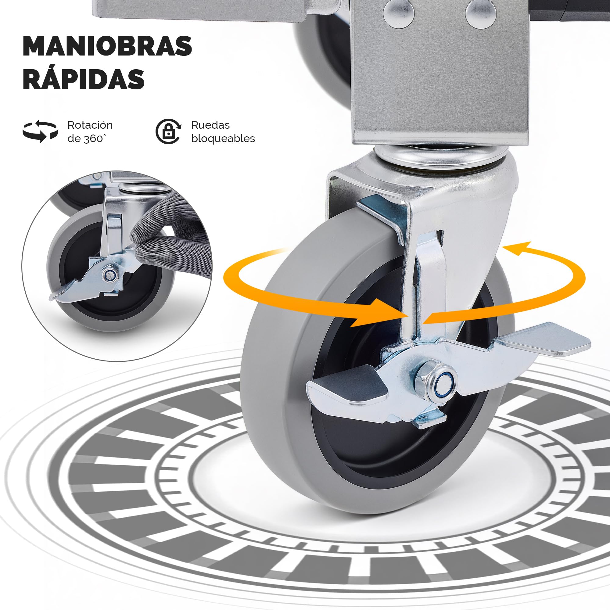 CREWORKS Carretilla Plegable de Aleación de Aluminio 2 en 1, Capacidad Máxima de Carga de 270kg Carro Plegable con Ruedas Bloqueables y 2 Correas para Mudanzas de Casas Estudio y Supermercados