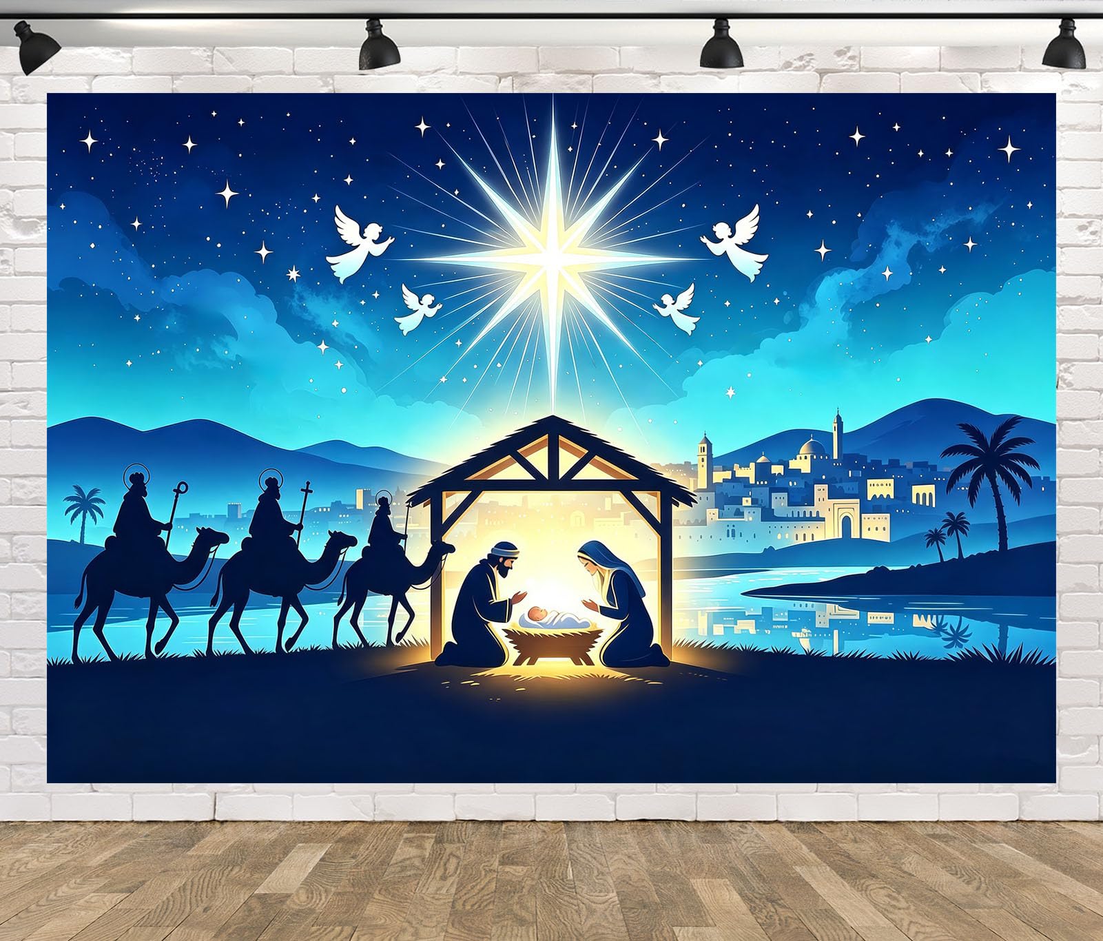 10x8FT (3x2.5m) Colombe E Stella Di Natale Sfondo Fotografico