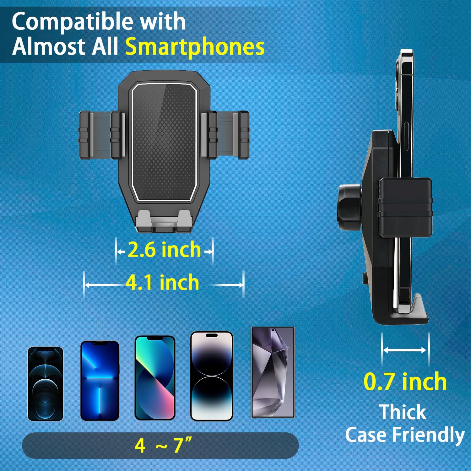 Soporte de teléfono para camión, soporte de teléfono resistente para salpicadero, parabrisas para semirremolque, soporte de teléfono con ventosa para accesorios de camión, compatible con
