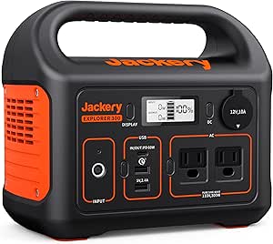 Jackery Portable Power Station Explorer 300, 293Wh Backup Lithium Battery, 110V/300W Pure Sine Wave AC Outlet, Solar Generator (Solar Panel Not Included) for Outdoors Camping Travel Hunting Blackout