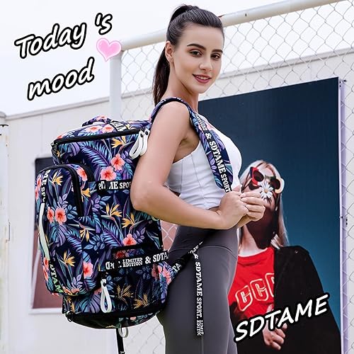 Miniatura 2 de Bolsa de lona para gimnasio, mochila de viaje con compartimento para calzado, para usarla de 4 formas, para mujeres y hombres, multifuncional, capa