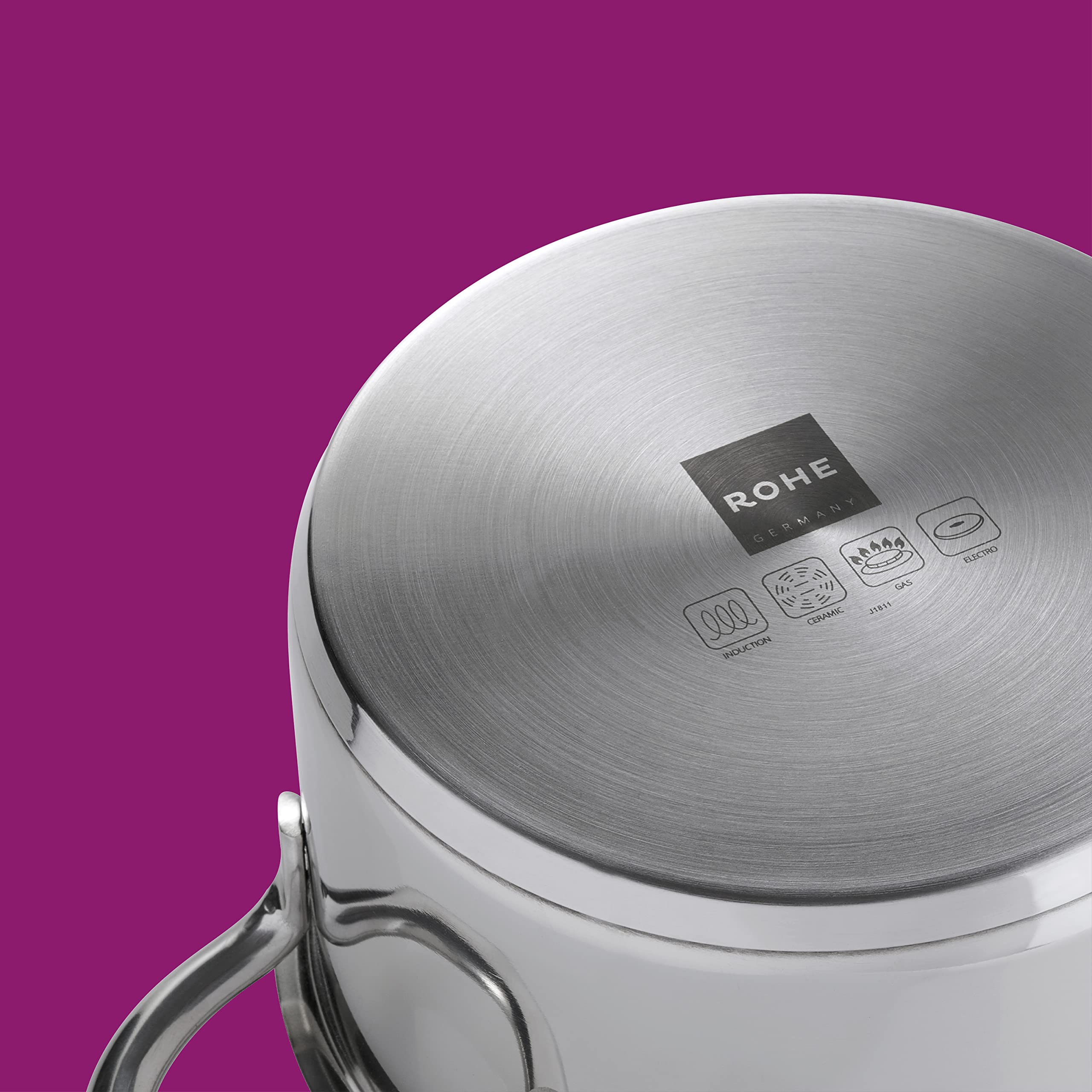 ROHE-Germany 208291-16 Fabio Fondue 16 cm Ø, Edelstahl, 1.8 liters