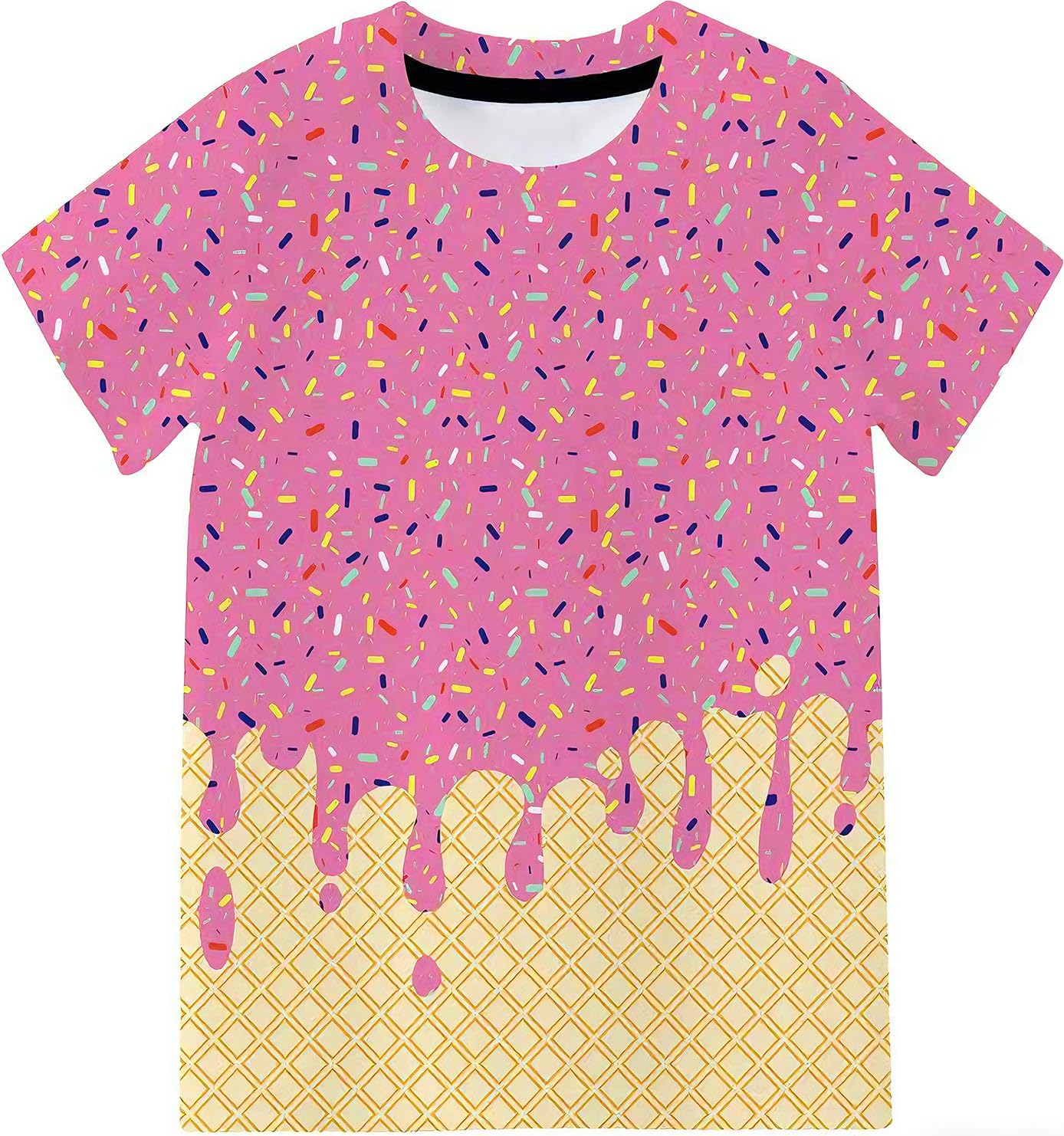 Boys T Shirts Size 4-12 Ice Cream Short Sleeve Shirt for Kids