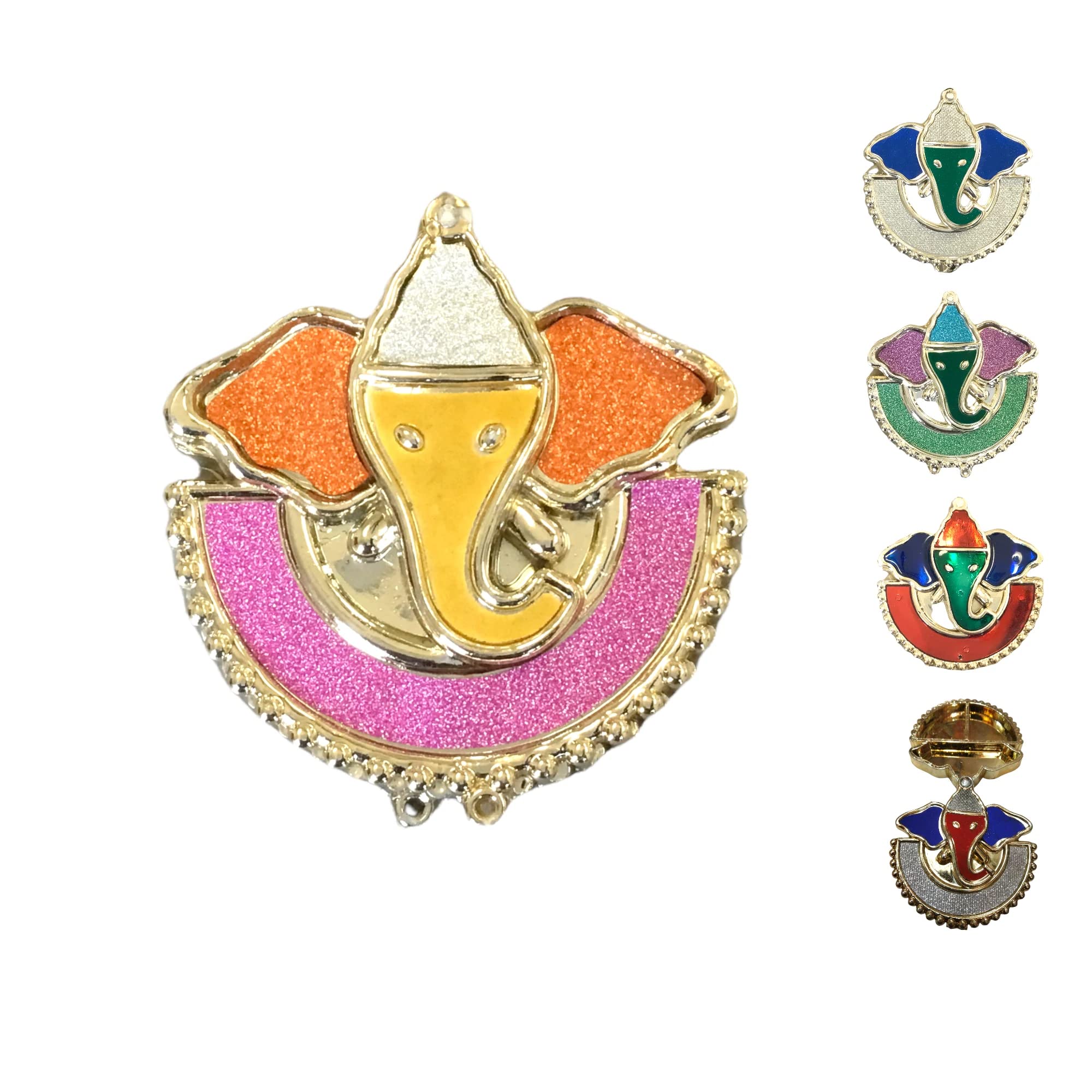 LOVENSPIRE Bulk Decorative Ganesha Haldi Kumkum Holder Roli Chawal/Rice Holder Indian Festival Favor Diwali Rakhi Pooja Tilak Platter Housewarming Gifts Wedding Favor