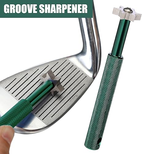 Miniatura 3 de 5 Pcs Golf Cleaning Kit, Golf Towel, Retractable Golf Club Brush, Golf Club Groove Sharpener for U and V Grooves, Divot Repair Tool, Golf