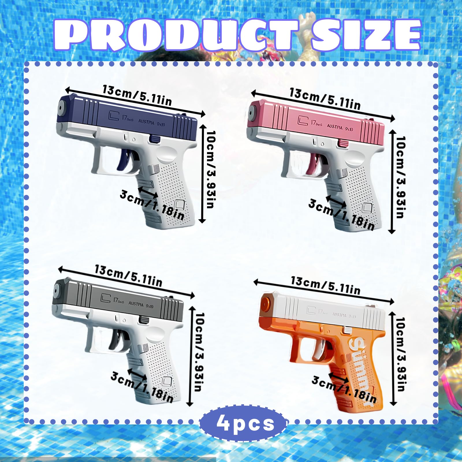 4PCS Water Pistol, Small Water Pistols, Mini Water Gun - Image 2