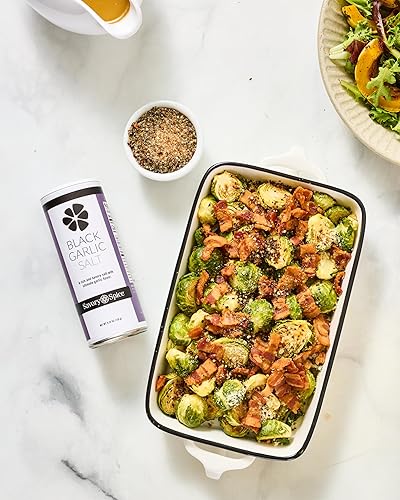 Miniatura 5 de Sal de ajo negro Savory Spice - Sal marina con infusión de ajo negro gourmet  Sal de condimento de ajo negro con copos de gochugaru coreanos