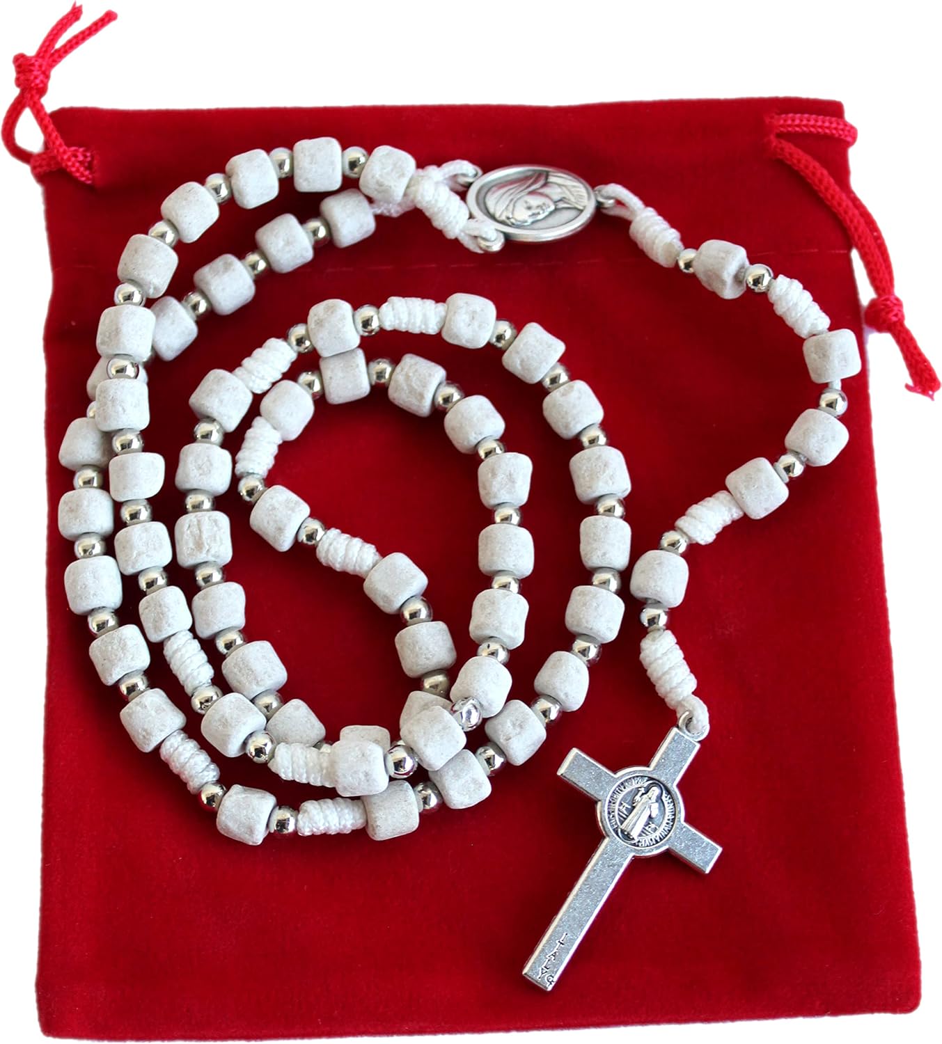 Holy Land Market Women's Bead Style Medjugorje Rosary - Handcrafted from Apparition Hill Stones, 20 in