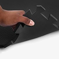 Vista 4 de IncStores Eco Soft+ baldosas de espuma (2 x 2 pies), tapetes para piso, para armar, con bordes extraíbles, negro