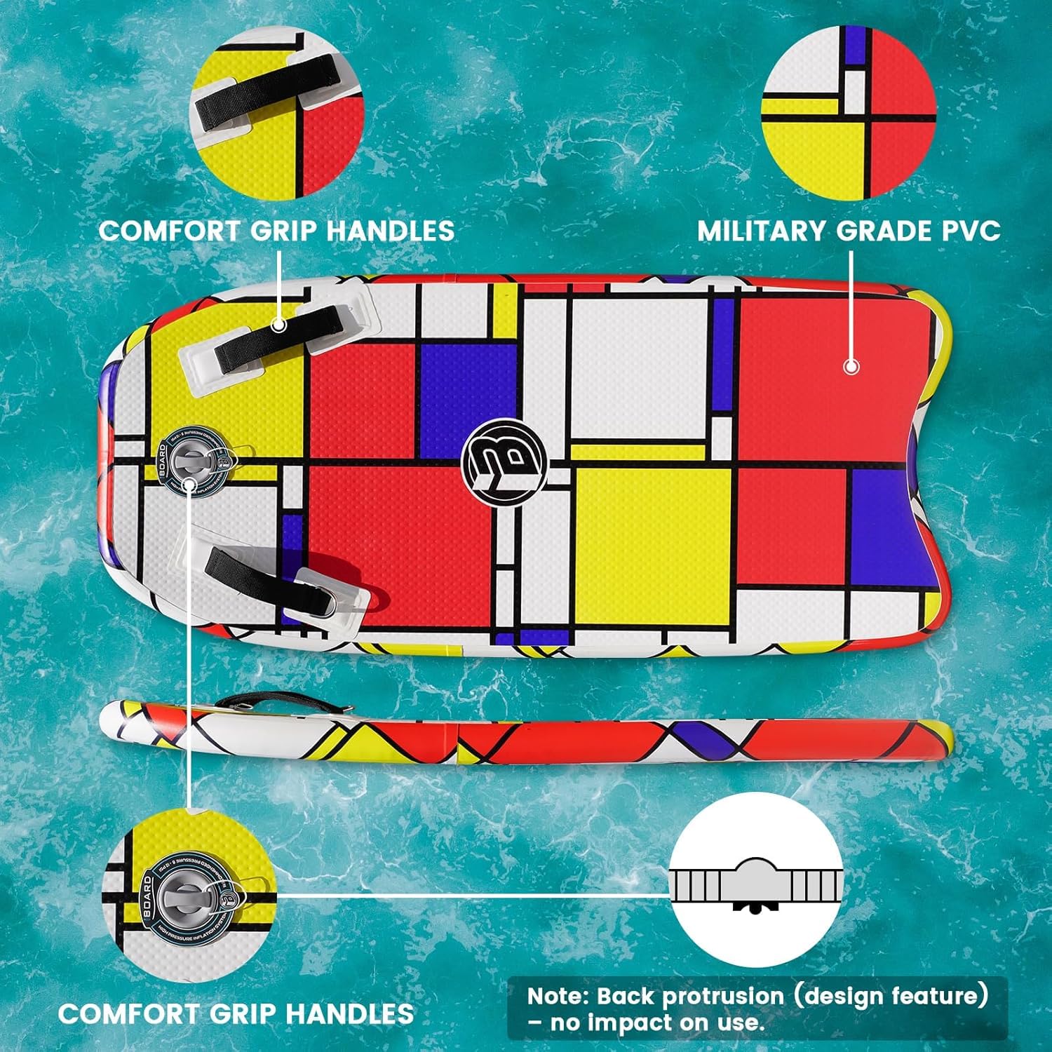 Tragbares aufblasbares Bodyboard, 106,7 cm, mit SUP-Technologie, solide und stabile Plattform und Auftrieb für Erwachsene oder Teenager
