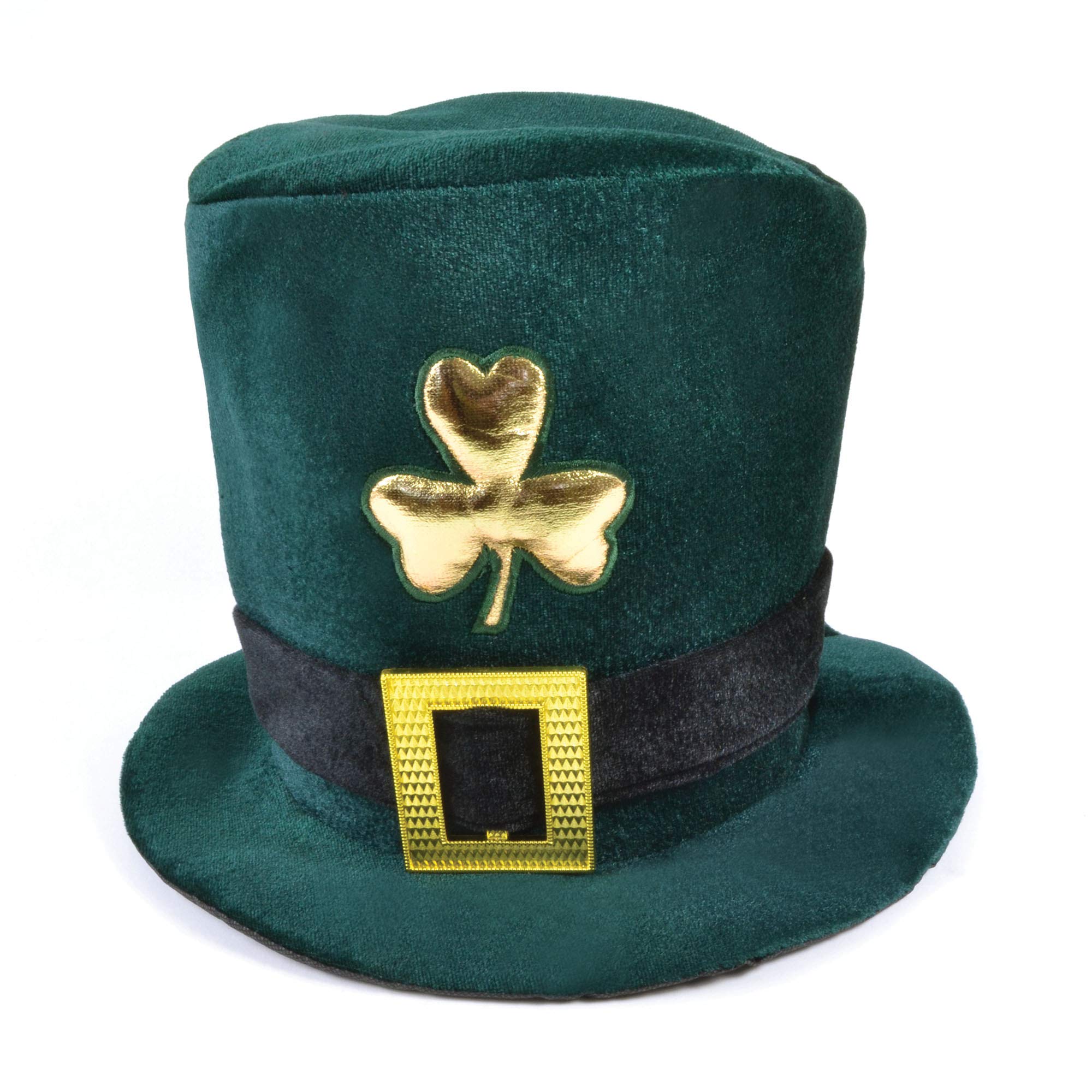 Green Velvet Irish Hat (Pack of 1) - Eye-Catching Design, Perfect for St. Patrick’s Day Celebrations, Parade, Cosplay, Photoshoots, & More