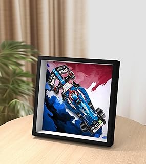 Sungvoolビルディングブロック 77246F1 レースカー 用ディスプレイフレーム（レゴ スピードチャンピオン V-isa C-ash App R-B V-CARB 01 F1(R) レースカーと互換性あり）、壁掛け/デスクトップ両用,省スペース設計, 装飾・収集に最適、組み立てブロック愛好家へのギフト(ディスプレイ ウォールボードのみ)