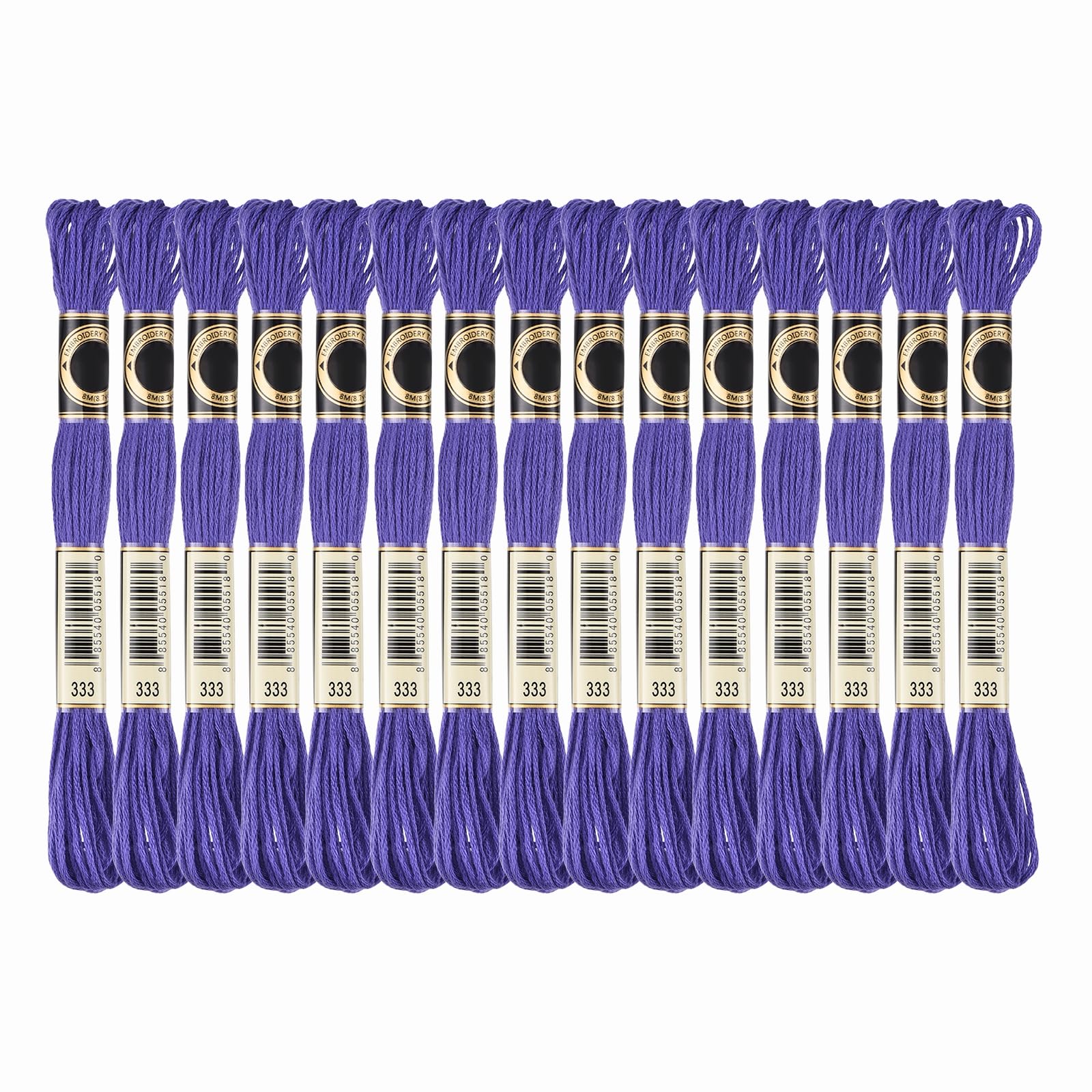PATIKIL 15 Skeins Embroidery Floss, Solid Colors Polyester Embroidery Threads Friendship Bracelets String for Cross-Stitch Hand Embroidery, Dark Blue