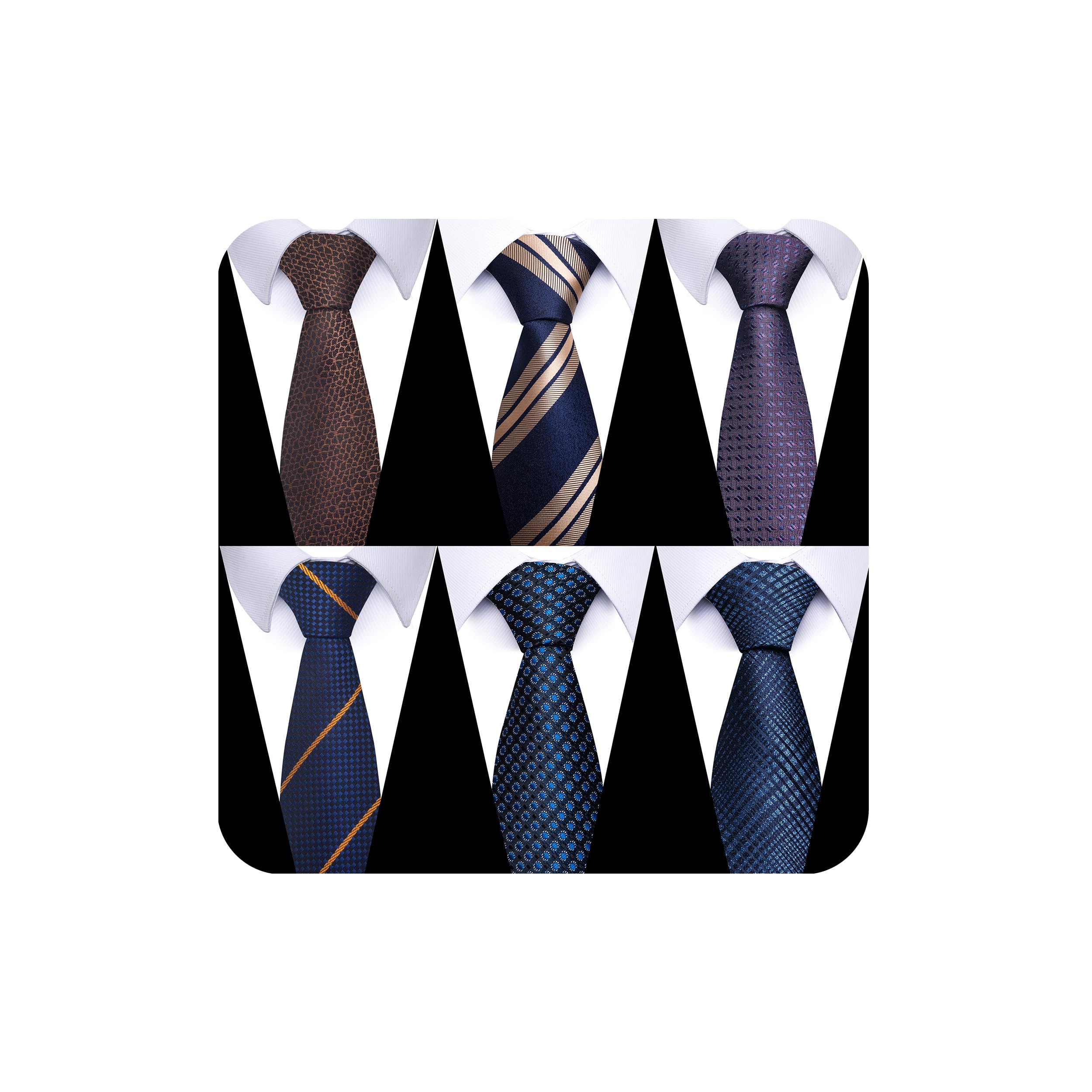 joy alice Tie For Men 6 PCS Necktie Woven Jacquard Neck Ties Set