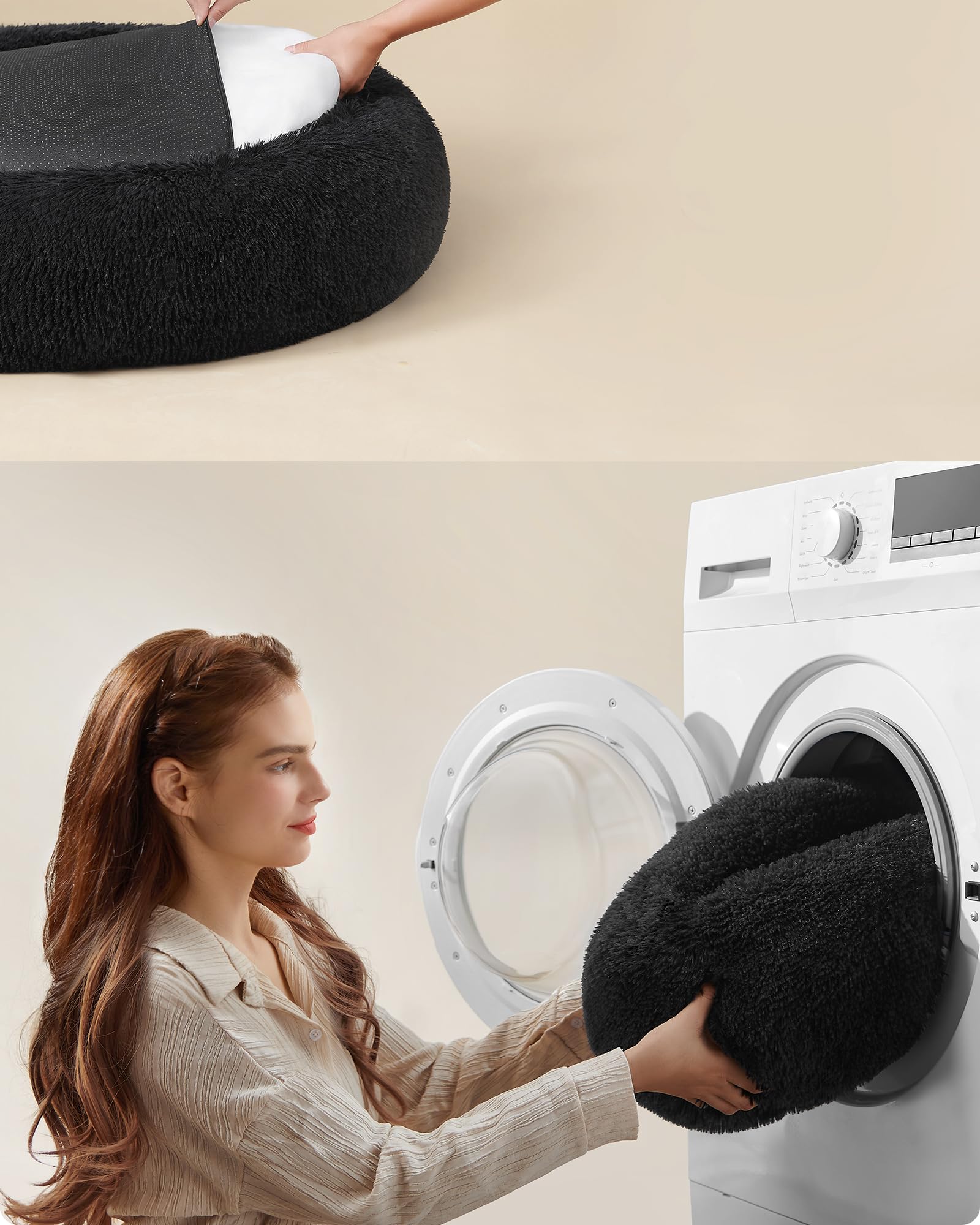 سرير مناسب للكلاب والقطط، مع سطح خارجي مصنوع من المخمل الناعم، 50 سم، لون رمادي PGW037G01، من العلامة التجارية فيندريا